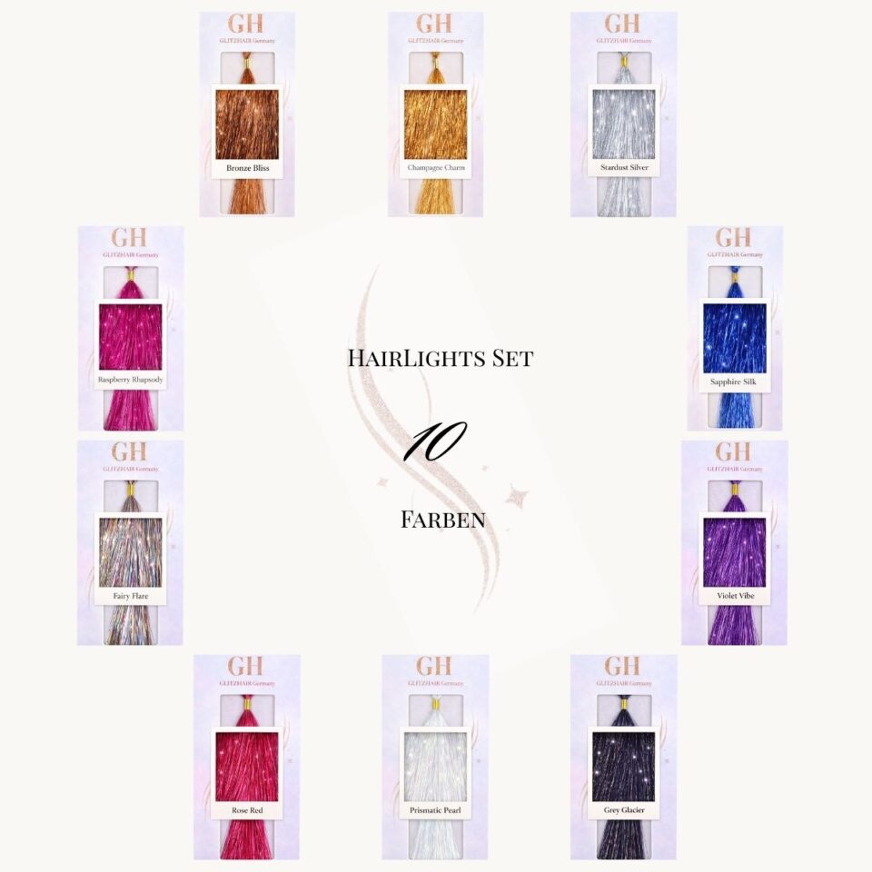 HairLights Starter Sparkle Set - 10 Farben