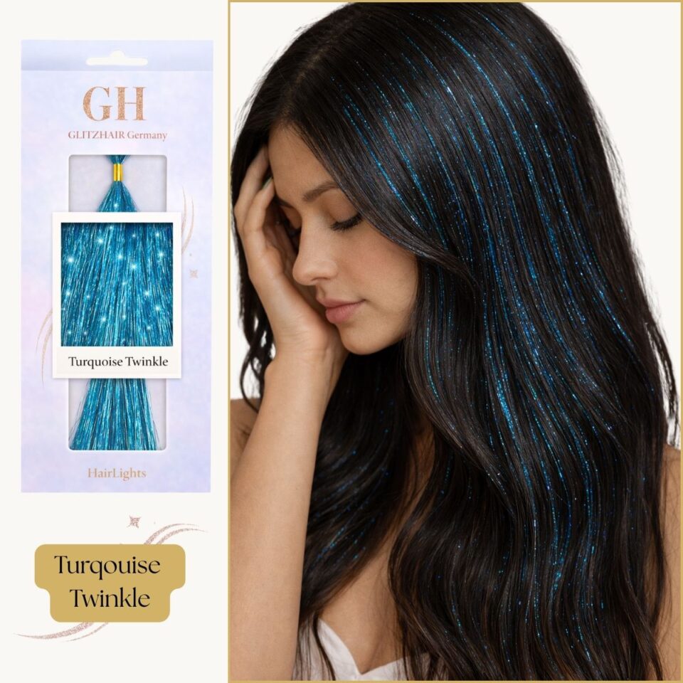 Turquoise Twinkle – HairLights by GLITZHAIR